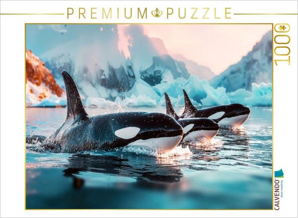 Produktbild: CALVENDO Puzzle Ist dies ein Wettschwimmen vor eisiger Kulisse? | 1000 Teile Lege-Gr&ouml;&szlig;e 64x48cm Foto-Puzzle f&uuml;r gl&uuml;ckliche Stunden