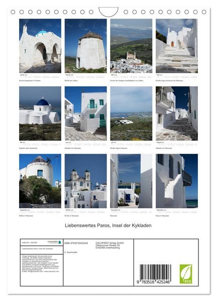 Produktbild: Liebenswertes Paros, Insel der Kykladen (Wandkalender 2026 DIN A4 hoch), CALVENDO Monatskalender