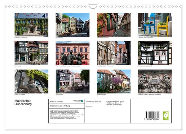 Produktbild: Malerisches Quedlinburg (Wandkalender 2026 DIN A3 quer), CALVENDO Monatskalender