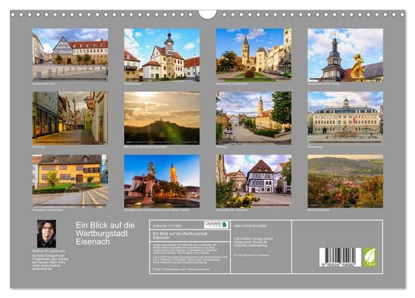 Produktbild: Ein Blick auf die Wartburgstadt Eisenach (Wandkalender 2026 DIN A3 quer), CALVENDO Monatskalender