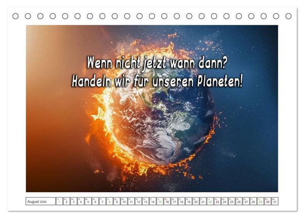 Produktbild: Das Klima in Aufruhr - Die Spirale der globalen Erw&auml;rmung (Tischkalender 2026 DIN A5 quer), CALVENDO Monatskalender