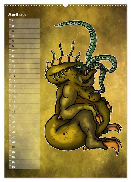 Produktbild: Bestiarium Vladi Krafft (Wandkalender 2026 DIN A2 hoch), CALVENDO Monatskalender
