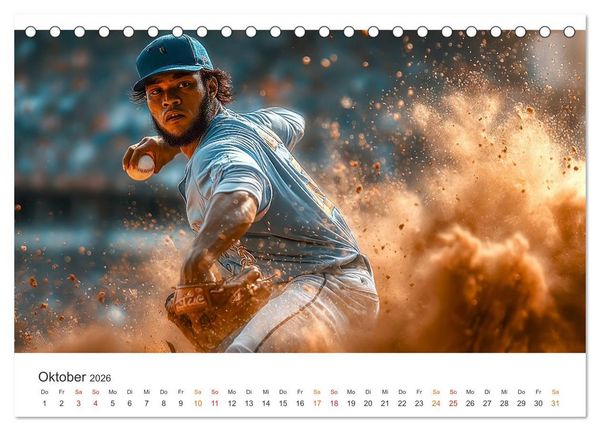 Produktbild: Power Baseball (Tischkalender 2026 DIN A5 quer), CALVENDO Monatskalender