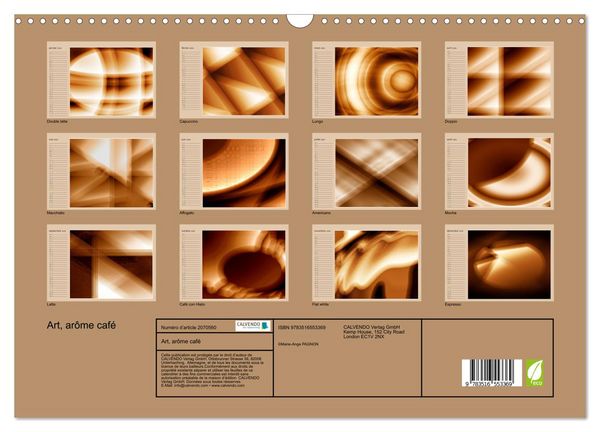 Produktbild: Art, ar&ocirc;me caf&eacute; (Calendrier mural 2026 DIN A3 vertical), CALVENDO calendrier mensuel