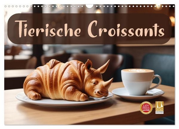 Produktbild: Tierische Croissants (Wandkalender 2026 DIN A3 quer), CALVENDO Monatskalender