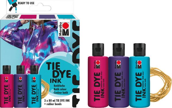 Produktbild: MARABU Batikfarben Tie Dye Ink, Trend himbeere, pflaume und karibik