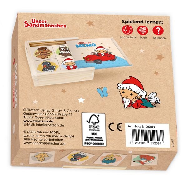Produktbild: TR&Ouml;TSCH - Unser Sandm&auml;nnchen Memo aus Holz
