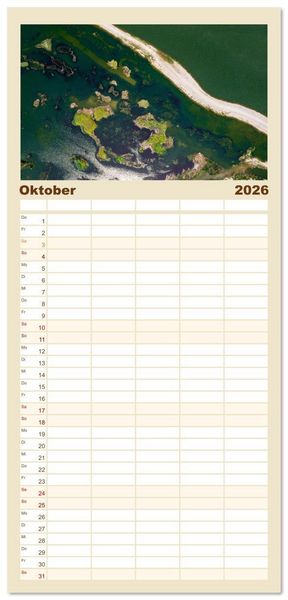 Produktbild: Familienplaner 2026 - ABOVE - Die Welt von oben in ihrer abstraktesten Form mit 5 Spalten (Wandkalender, 21 x 45 cm) CALVENDO