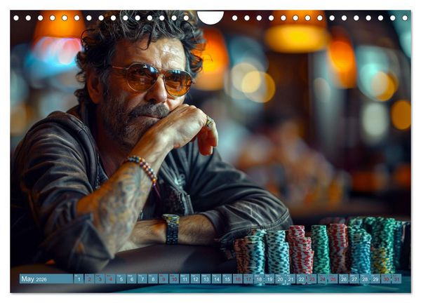 Produktbild: Texas Hold'em Poker Faces (Wall Calendar 2026 DIN A4 landscape), CALVENDO 12 Month Wall Calendar