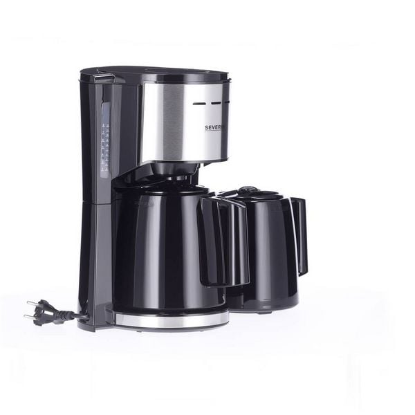 Produktbild: Severin KA 9308 Kaffeemaschine Edelstahl (geb&uuml;rstet), Schwarz Fassungsverm&ouml;gen Tassen=8 Isolierkanne