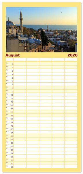 Produktbild: Familienplaner 2026 - Istanbul - Lebendige Metropole voller Geschichte und Pracht mit 5 Spalten (Wandkalender, 21 x 45 cm) CALVENDO