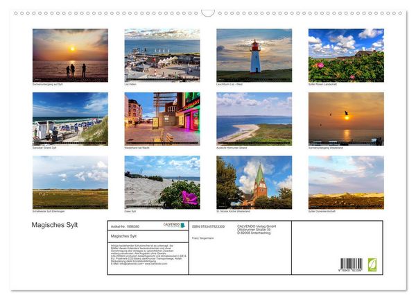 Produktbild: Magisches Sylt (Wandkalender 2026 DIN A2 quer), CALVENDO Monatskalender