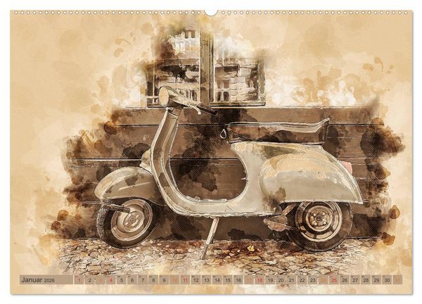 Produktbild: Mototrroller - Vesparade (Wandkalender 2026 DIN A2 quer), CALVENDO Monatskalender