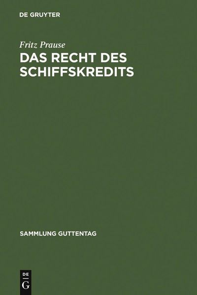 Produktbild: Das Recht des Schiffskredits