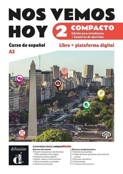Produktbild: Nos vemos hoy 2 Compacto Ed. hibrida estudiantes + cuaderno de ejercicios