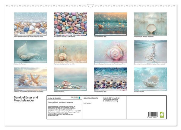 Produktbild: Sandgefl&uuml;ster und Muschelzauber (Wandkalender 2026 DIN A2 quer), CALVENDO Monatskalender