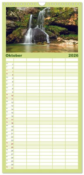 Produktbild: Familienplaner 2026 - Slowenische Landschaften mit 5 Spalten (Wandkalender, 21 x 45 cm) CALVENDO