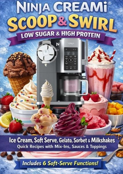 NINJA CREAMi SCOOP & SWIRL - LOW SUGAR & HIGH PROTEIN Ice Cream, Soft Serve, Gelato, Sorbet & Milkshakes, Taschenbuch von Scoop & Swirl Studio,