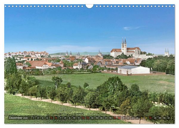 Produktbild: Sachsen-Anhalt - Orte zur Kaiserzeit in Farbe - Fotos restauriert und koloriert (Wandkalender 2026 DIN A3 quer), CALVENDO Monatskalender