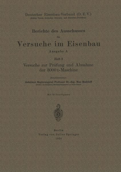 Berichte des Ausschusses für Versuche im Eisenbau, Taschenbuch von Max Rudelhoff, Springer Berlin, 9783642937712