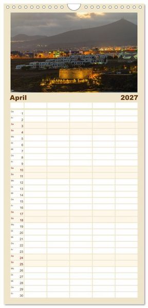 Produktbild: Familienplaner 2027 - Sehnsuchtsh&auml;fen in der Nacht mit 5 Spalten (Wandkalender, 21 x 45 cm) CALVENDO