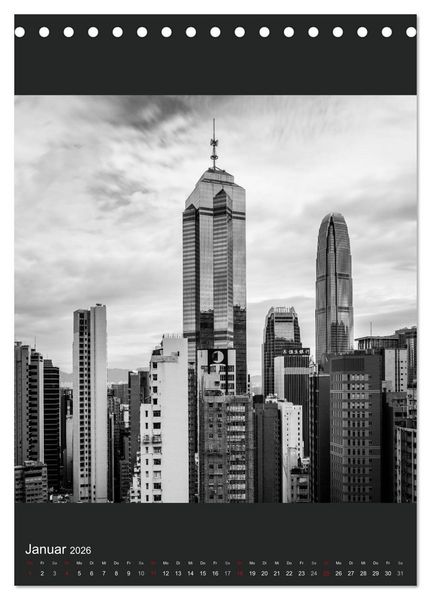 Produktbild: Hongkong schwarzwei&szlig; (Tischkalender 2026 DIN A5 hoch), CALVENDO Monatskalender
