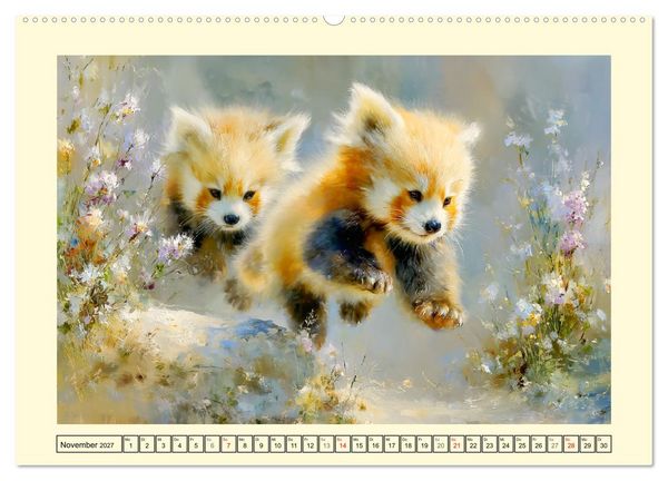 Produktbild: Rote Pandas. Kleine Abenteurer im sanften Waldlicht (Wandkalender 2027 DIN A2 quer), CALVENDO Monatskalender