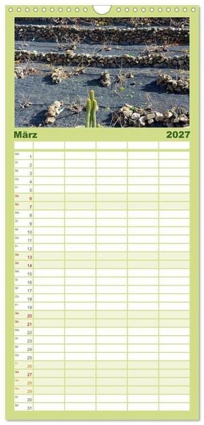 Produktbild: Familienplaner 2027 - Vulkaninsel Lanzarote mit 5 Spalten (Wandkalender, 21 x 45 cm) CALVENDO
