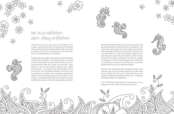 Produktbild: Inspiration Florale Tiere – 50 blumige Motive zum Ausmalen und Träumen