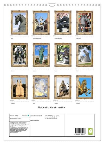 Produktbild: Pferde sind Kunst - vertikal (Wandkalender 2026 DIN A3 hoch), CALVENDO Monatskalender