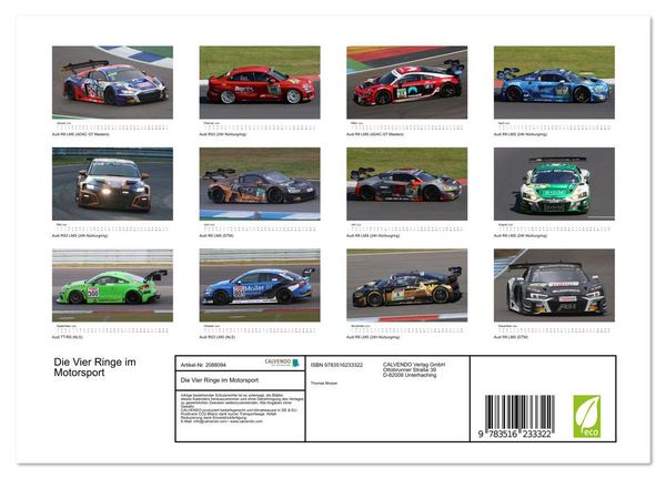 Produktbild: Die Vier Ringe im Motorsport (Wandkalender 2026 DIN A4 quer), CALVENDO Monatskalender