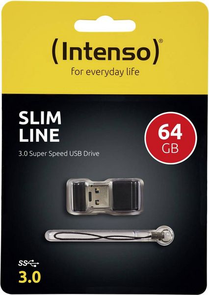 Produktbild: Intenso USB 3.0 Stick 64GB Slim INTENSO 3532490 sw