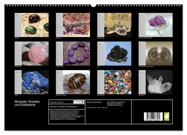 Produktbild: Minerale. Kristalle und Edelsteine (hochwertiger Premium Wandkalender 2026 DIN A2 quer), Kunstdruck in Hochglanz