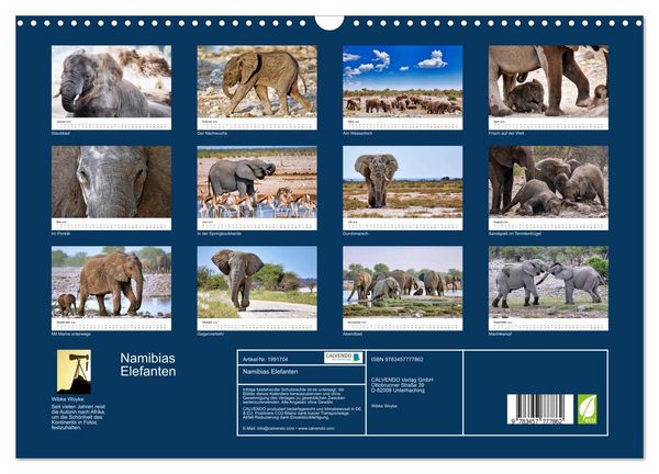 Produktbild: Namibias Elefanten (Wandkalender 2026 DIN A3 quer), CALVENDO Monatskalender
