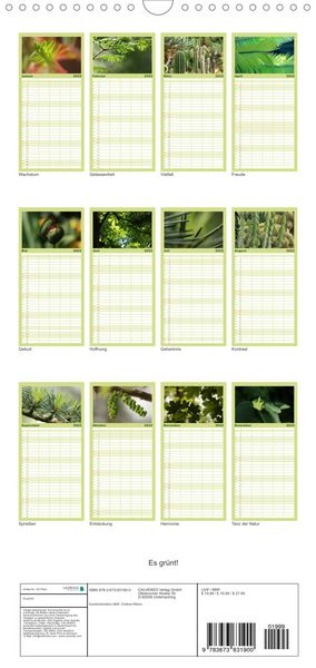 Produktbild: Es gr&uuml;nt! - Familienplaner hoch (Wandkalender 2022 , 21 cm x 45 cm, hoch)
