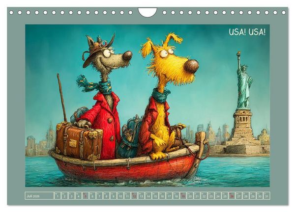 Produktbild: Weltenbummler. Hund und Katz auf Reisen (Wandkalender 2026 DIN A4 quer), CALVENDO Monatskalender