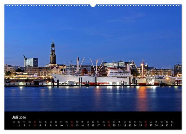 Produktbild: Hamburger Hafen (hochwertiger Premium Wandkalender 2026 DIN A2 quer), Kunstdruck in Hochglanz