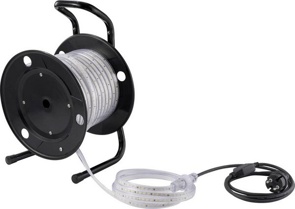 Produktbild: Sygonix SY-6700426 LED-Streifen mit Stecker 230 V/AC 25m Kaltwei&szlig; 1St.