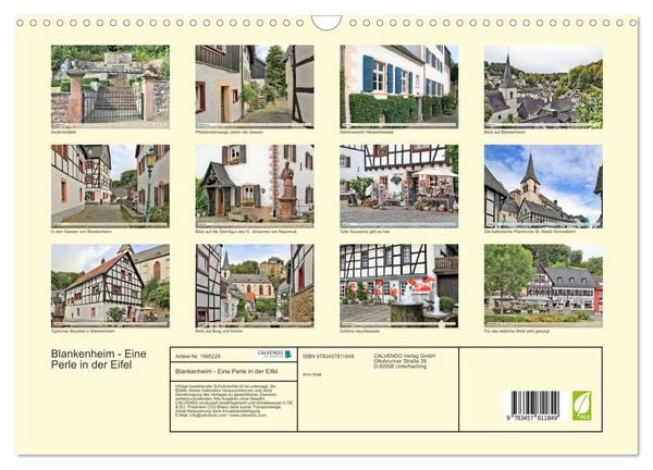 Produktbild: Blankenheim - Eine Perle in der Eifel (Wandkalender 2026 DIN A3 quer), CALVENDO Monatskalender