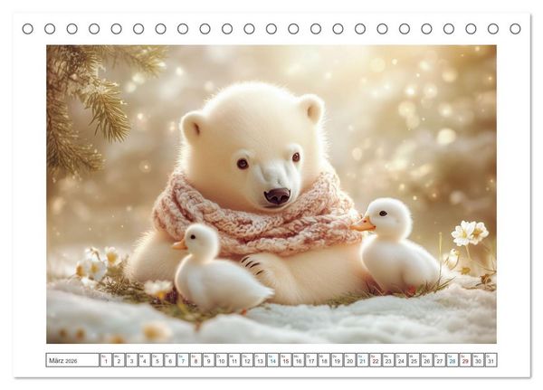 Produktbild: Kleiner Eisb&auml;r und die gro&szlig;e Welt (Tischkalender 2026 DIN A5 quer), CALVENDO Monatskalender