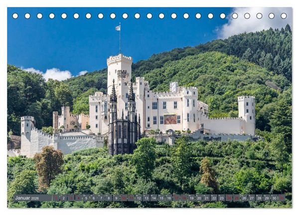 Produktbild: Burgen der Rheinromantik (Tischkalender 2026 DIN A5 quer), CALVENDO Monatskalender