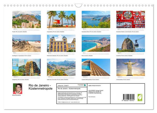 Produktbild: Rio de Janeiro - K&uuml;stenmetropole (Wandkalender 2026 DIN A3 quer), CALVENDO Monatskalender