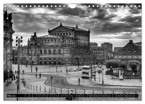 Produktbild: Dresden Faszination Schwarz Weiss (Wandkalender 2026 DIN A4 quer), CALVENDO Monatskalender