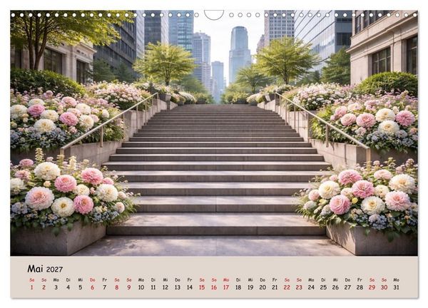 Produktbild: Urbane Oasen - Wo die Stadt aufblüht (Wandkalender 2027 DIN A3 quer), CALVENDO Monatskalender