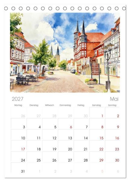 Produktbild: Tischplaner 2027 - Die sch&ouml;nsten Altst&auml;dte in Niedersachsen (A5 Tischkalender zum Aufstellen) CALVENDO