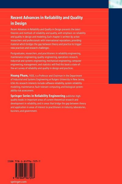 Produktbild: Recent Advances in Reliability and Quality in Design