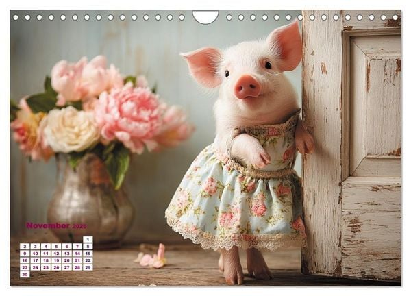 Produktbild: Vom Gl&uuml;ck, ein Schweinchen zu sein (Wandkalender 2026 DIN A4 quer), CALVENDO Monatskalender