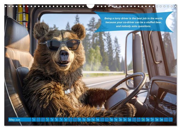 Produktbild: Funny charming animals as truck drivers (Wall Calendar 2026 DIN A3 landscape), CALVENDO 12 Month Wall Calendar