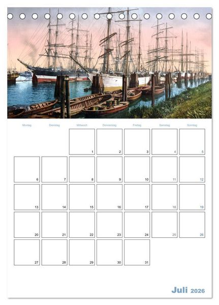 Produktbild: Segelschiffe - mit Planerfunktion (Tischkalender 2026 DIN A5 hoch), CALVENDO Monatskalender
