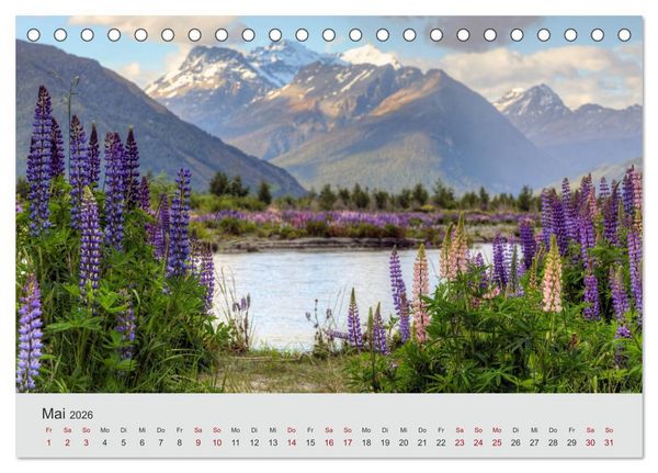 Produktbild: Neuseeland - Eine fotografische Rundreise von Nord nach S&uuml;d (Tischkalender 2026 DIN A5 quer), CALVENDO Monatskalender
